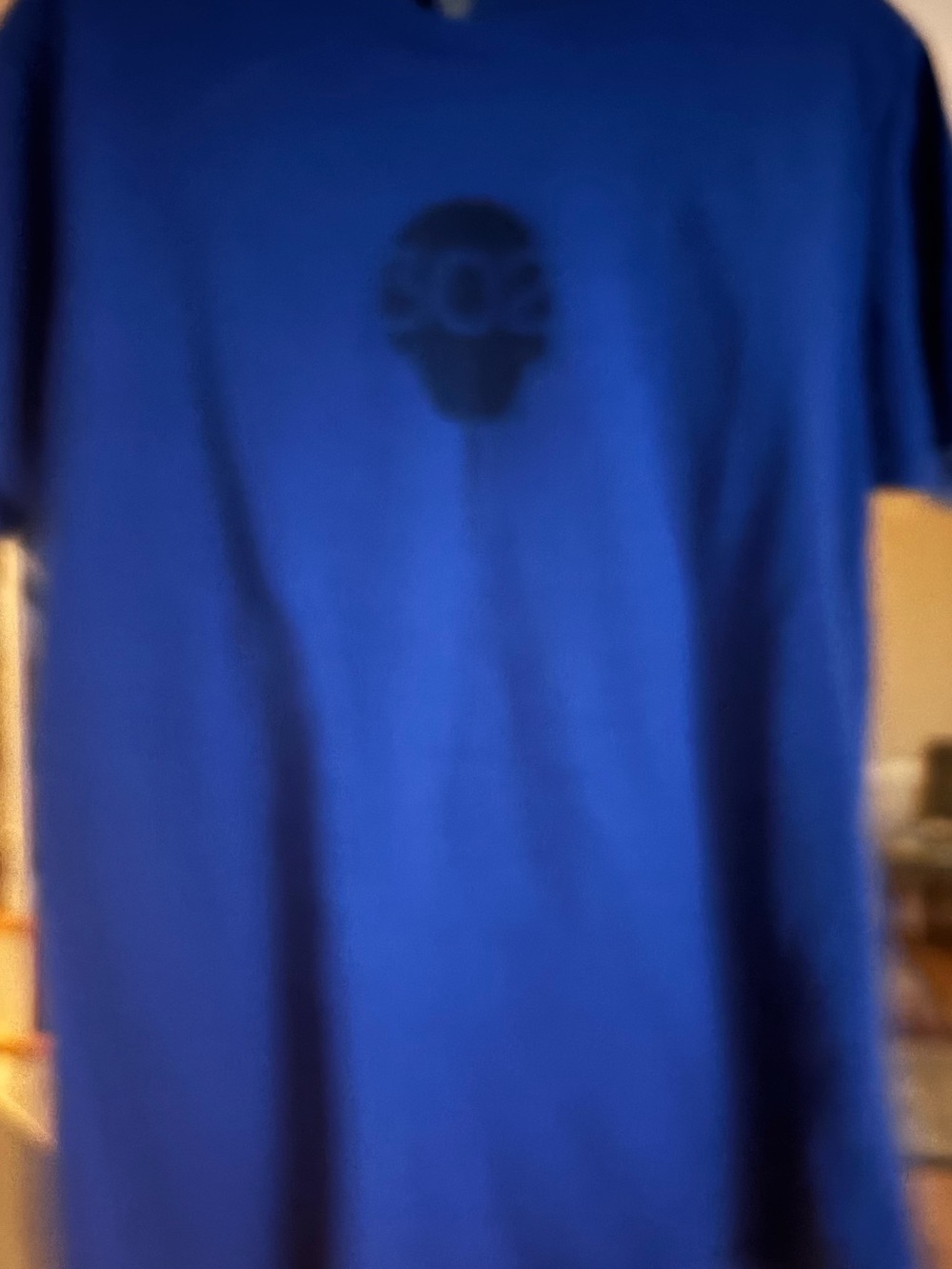 Next Level Apparel Blue Short Sleeve Tee with Black 302 Graphic